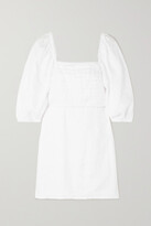 Thumbnail for your product : Faithfull The Brand + Net Sustain Venezia Pleated Linen Mini Dress - White