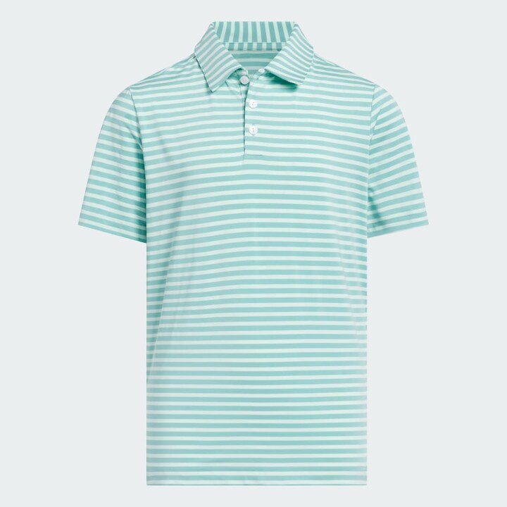 adidas Performance Stripe Polo Shirt Kids Semi Flash Aqua XS Kids