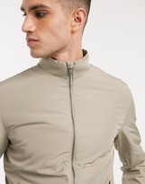 Thumbnail for your product : Selected zip through bomber jacket in stone