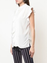 Thumbnail for your product : Derek Lam 10 Crosby Short Sleeve Draped Blouse with Asymmetrical Placket