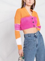 Thumbnail for your product : MSGM Tie-Dye Cropped Cardigan