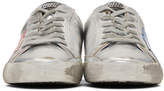Thumbnail for your product : Golden Goose Silver and Red Superstar Sneakers