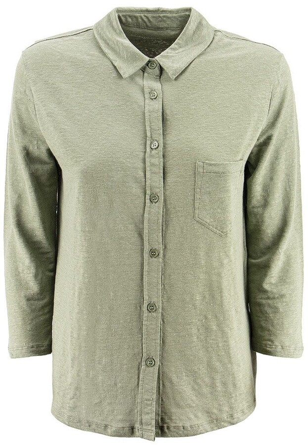 Linen 3/4 Sleeve Shirt | Shop the world's largest collection of 