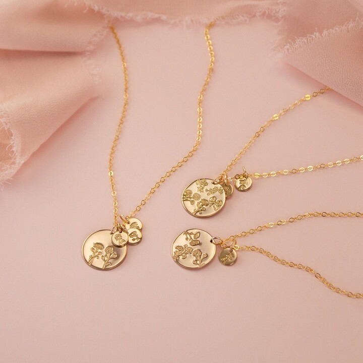 Etsy Grandma's Garden Necklace Family Personalized Jewelry - Birth Flower For Grandmother Gift Mom Aunt Godmother Charms