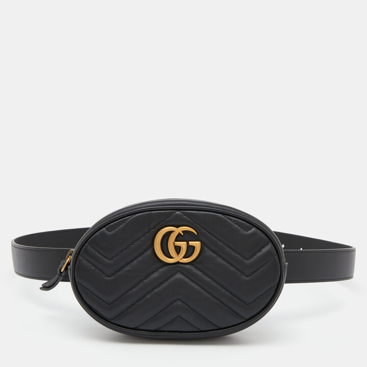 Pre-Owned Gucci Interlocking GG Black Belt Bag 