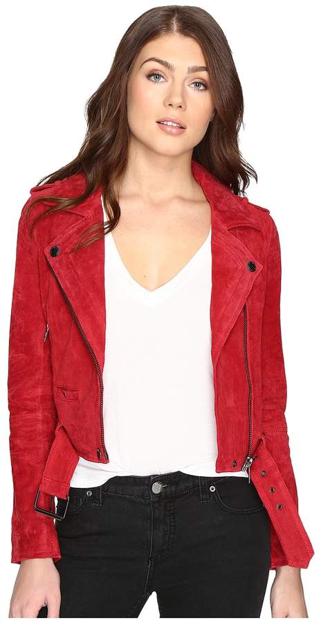 blank nyc red suede jacket