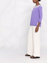 Thumbnail for your product : D-Exterior Metallic-Stripe Knitted Off-Shoulder Top
