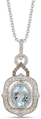 LeVian 14K 2.83 Ct. Tw. Diamond & Aquamarine Pendant Necklace