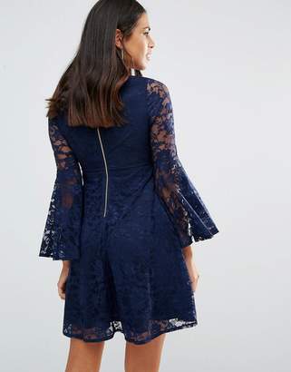 Jessica Wright Long Sleeve Lace Skater Dress