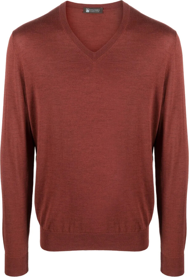 Colombo fine-knit V-neck jumper