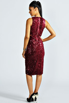 Thumbnail for your product : boohoo Aubrey Sequin Cut Out Bodycon Dress