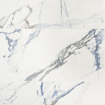 Bond Tile Calacatta Cobalt 12 in. x 24 in. Matte Marble Look Porcelain Floor & Wall Tile
