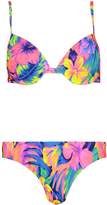 Thumbnail for your product : boohoo Paris Tropical Padded Push Up Plunge Underwired Bikini