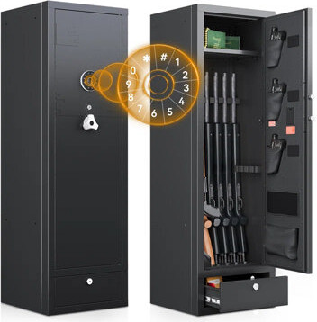 Kaer 13-15 Rifle Gun Safe,gun Safes For Home Rifle And Pistols,large Gun Safes For Home And Shotgun, Quick Access Shotguns Rifle Cabinet,with Drawer A