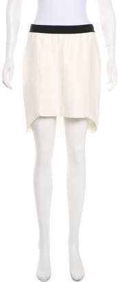 Mason Leather-Trimmed Mini Skirt