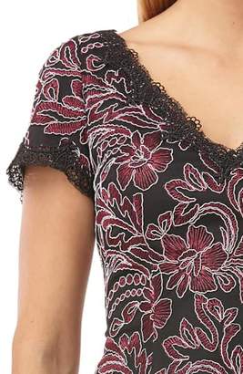 JS Collections Embroidered Mesh Dress