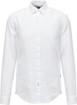 Thumbnail for your product : HUGO BOSS Slim-fit shirt in washed stretch linen