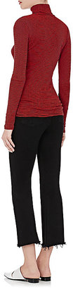 6397 Women's Striped Cotton-Cashmere Turtleneck-RED