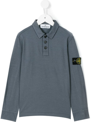 Stone Island Junior - logo patch polo shirt - kids - Cotton/Spandex/Elastane - 5 yrs
