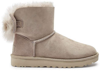 UGG Fluff Bow Mini Suede Boots