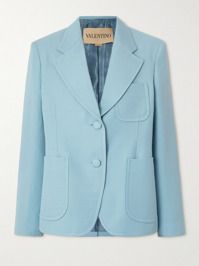 Valentino Garavani - Wool And Silk-blend Blazer - Blue