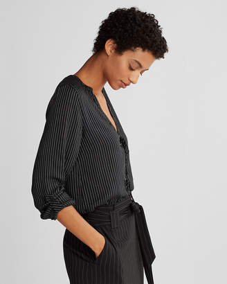 Express Striped Full Lace-Up Shirt