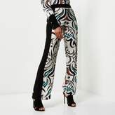 Thumbnail for your product : River Island Womens Cream print palazzo trousers