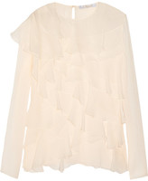 Thumbnail for your product : Chloé Ruffled silk-mousseliné blouse