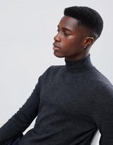 Thumbnail for your product : ASOS DESIGN merino wool sweater in charcoal