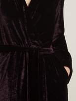 Thumbnail for your product : Once Milano - Bell Sleeve Velvet Robe - Womens - Burgundy