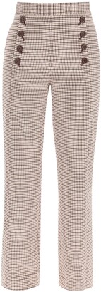 See by Chloe Sailor Houndstooth Check Trousers