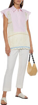Thumbnail for your product : Altuzarra Batten Striped Cotton-poplin And Crochet-knit Shirt