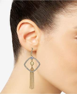INC International Concepts Gold-Tone Crystal, Ball & Chain Tassel Drop Earrings, Created for Macy's