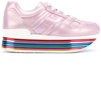 Hogan rainbow platform sneakers