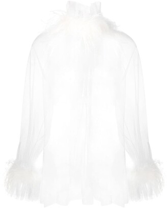 Styland Feather Trim Blouse