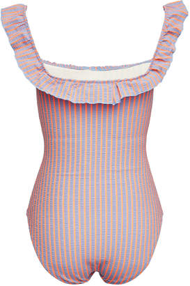 Solid & Striped The Amelia Striped Swimsuit with Ruffles