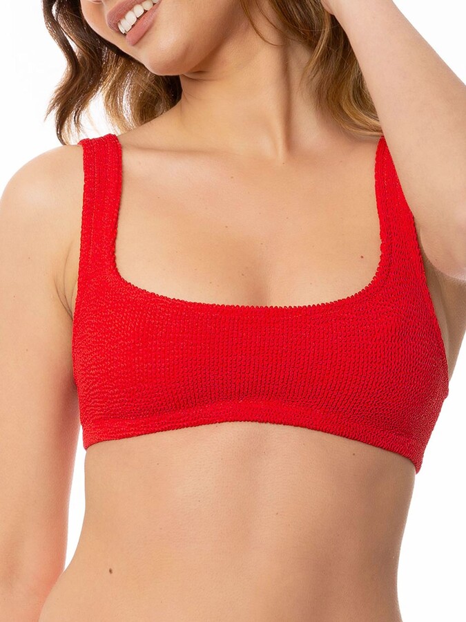 MC2 Saint Barth Woman Red Crinkle Bralette Top Swimsuit - ShopStyle
