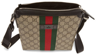 Gucci Beige GG Supreme Flat Messenger Bag