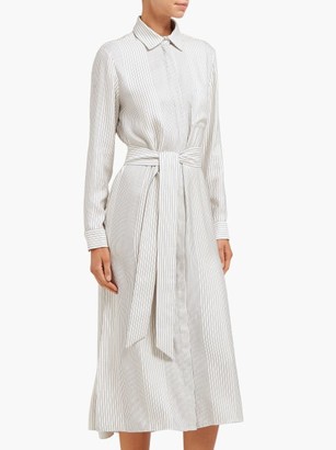 ODYSSEE Fontanne Striped Tie-waist Shirtdress - White