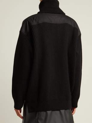 Paco Rabanne Ribbed-knit Wool Jacket - Womens - Black