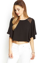 Thumbnail for your product : Forever 21 flutter sleeve crop top
