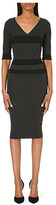 Thumbnail for your product : Victoria Beckham Icon v-neck striped silk-blend dress
