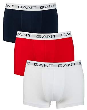 Gant Stretch Combed Cotton Solid Trunks, Pack of 3