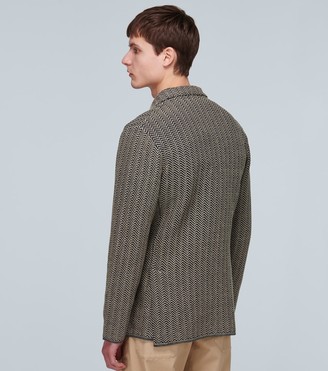 Lardini Knitted cotton-linen blazer