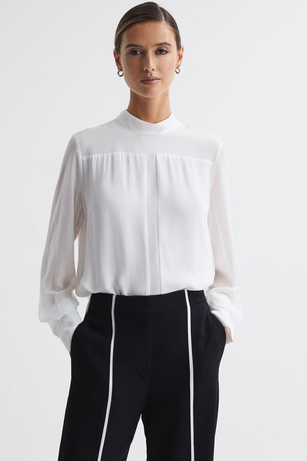 CHANEL Pre-Owned Puff Sleeve Sheer Blouse - Farfetch