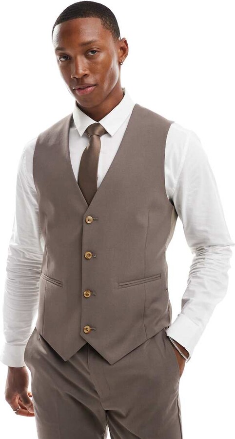 Suit Vest Asos Waistcoat Mens Men Asos Pale Blue Piece Slim Fit