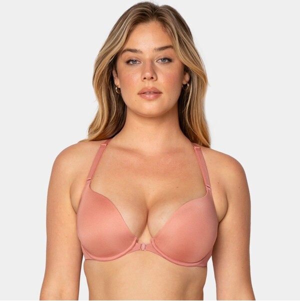 Smart & Sexy Women's Plus Size Retro Lace & Mesh Unlined Underwire Bra  Medium Pink 36DD