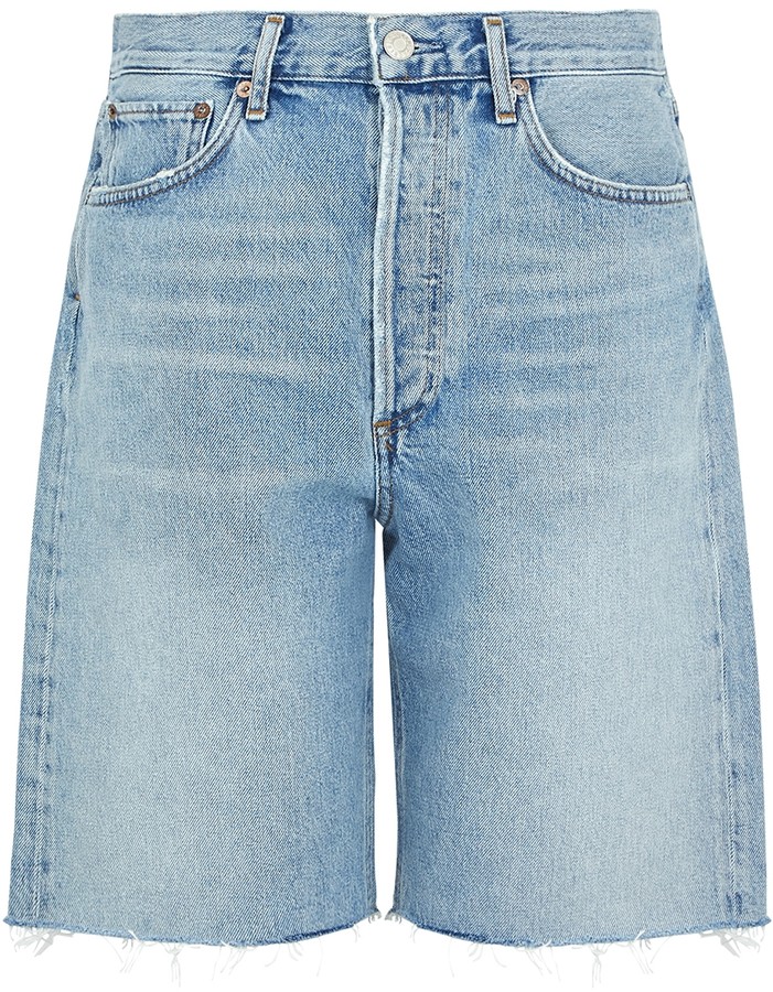 pale blue denim shorts