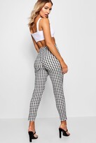 Thumbnail for your product : boohoo High Waist Gingham flannel Split Skinny Pants