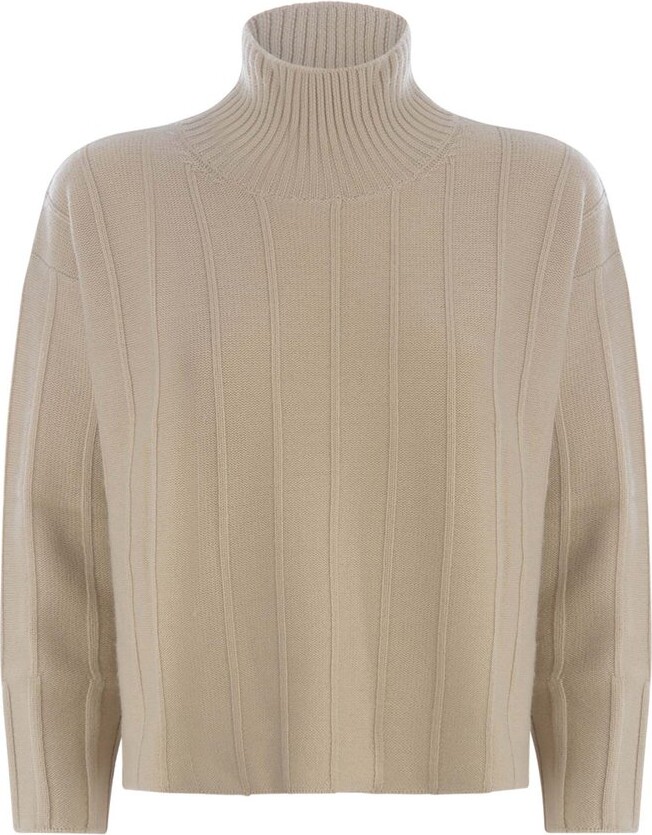 MAX MARA LEISURE Ribbed High Collar Knit Sweater ShopStyle